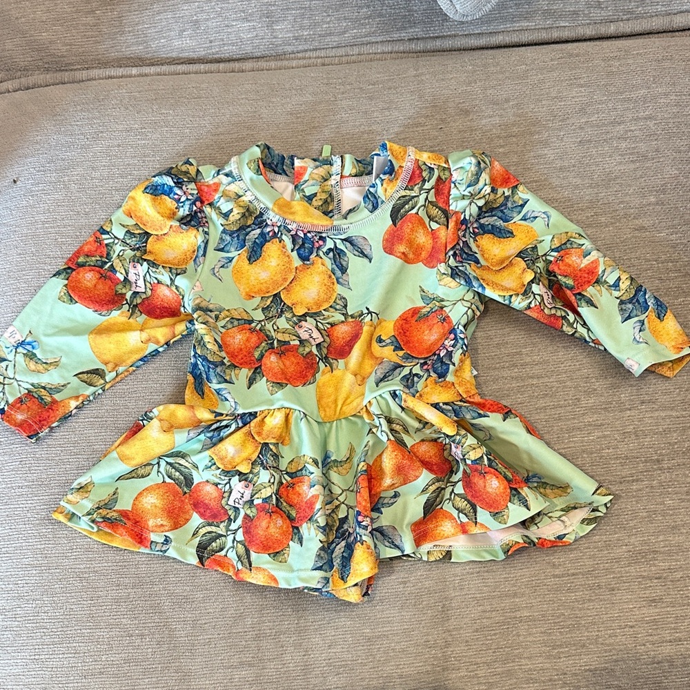 Posh Peanut Citrus and Leaf Print swimsuit